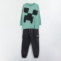 Conjunto Niño Creeper Cargo Verde Minecraft