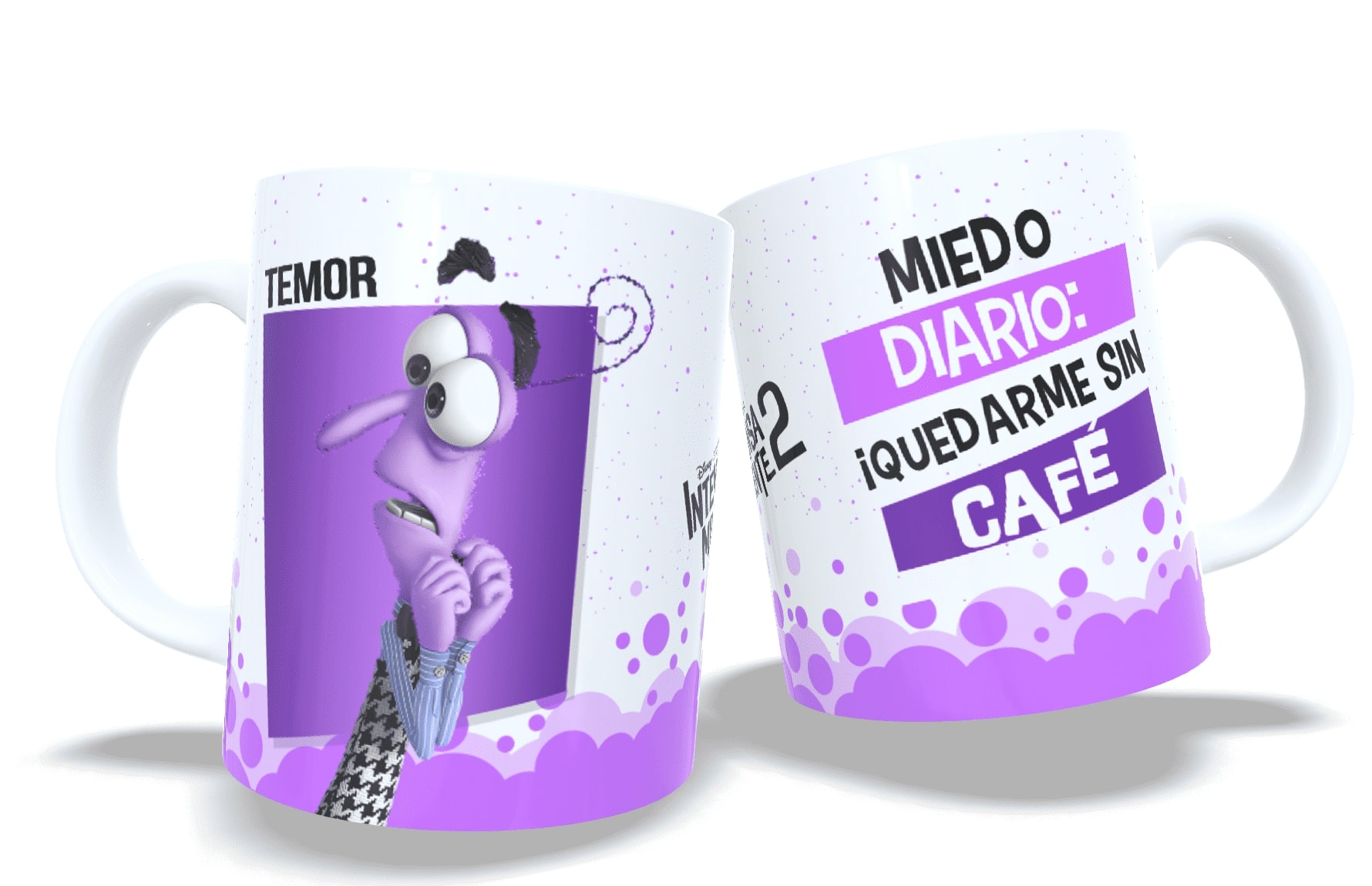 Arumistorechile - Tazon Taza Colección Intensamente 2 Frases - Temor