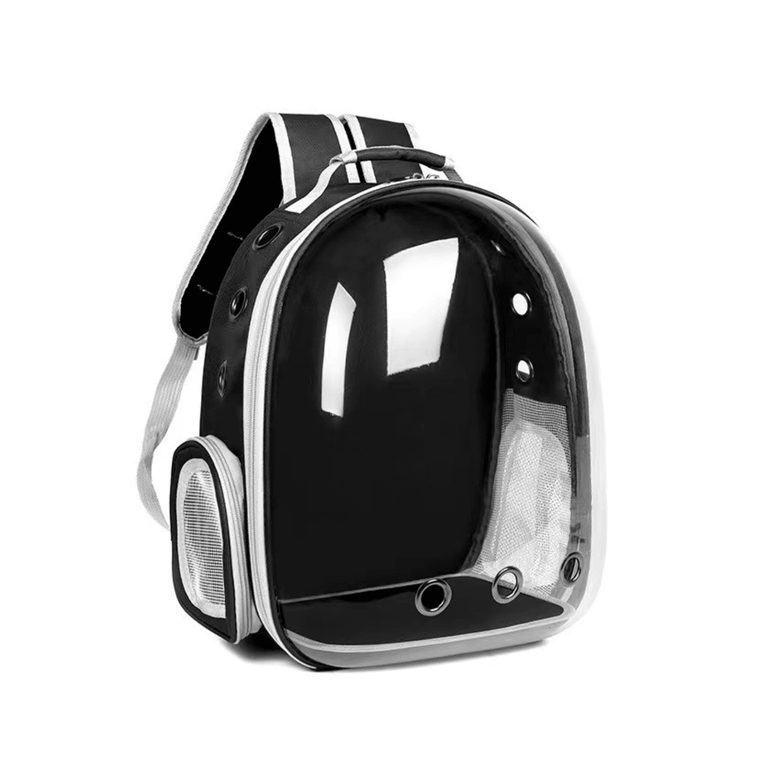 Mochila Transporte Para Mascotas Transparente Negro