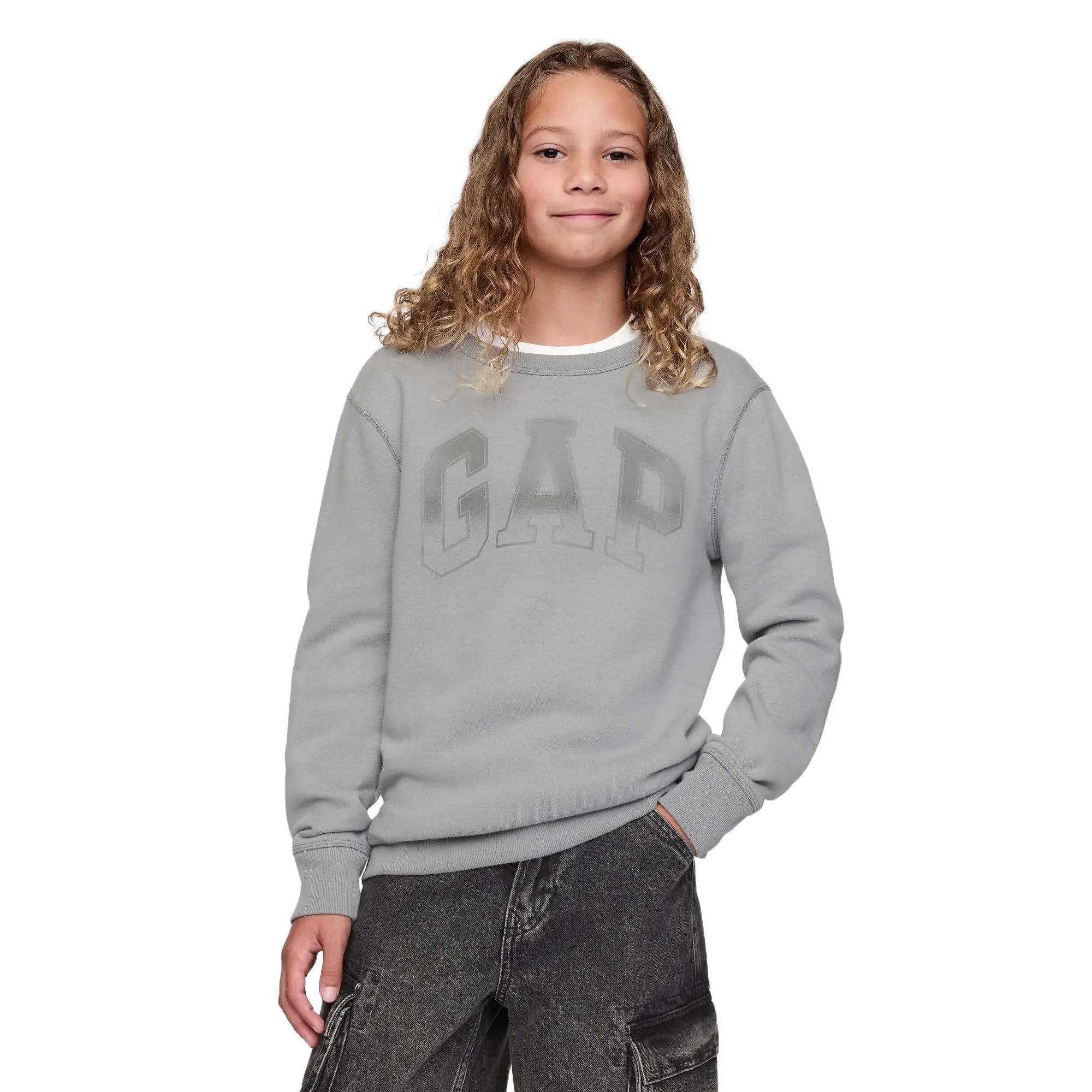 Sudadera Gap Logo Boys Pilot Grey Algodón Xxl Reg