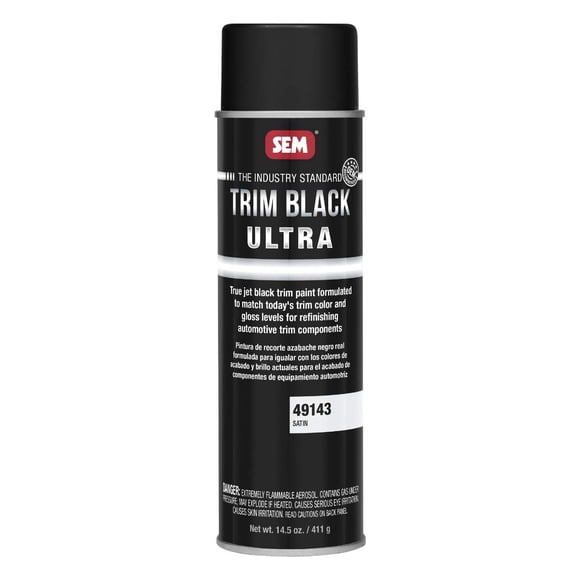Pintura en aerosol SEM 49143 Trim Black, acabado ultratatinado, 430 ml