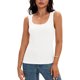 thumbnail image 2 of ATHLECHIC Top de Tirantes Ajustado para Mujer Cuello Redondo Ajustado Casual XL Blanco, 2 of 5