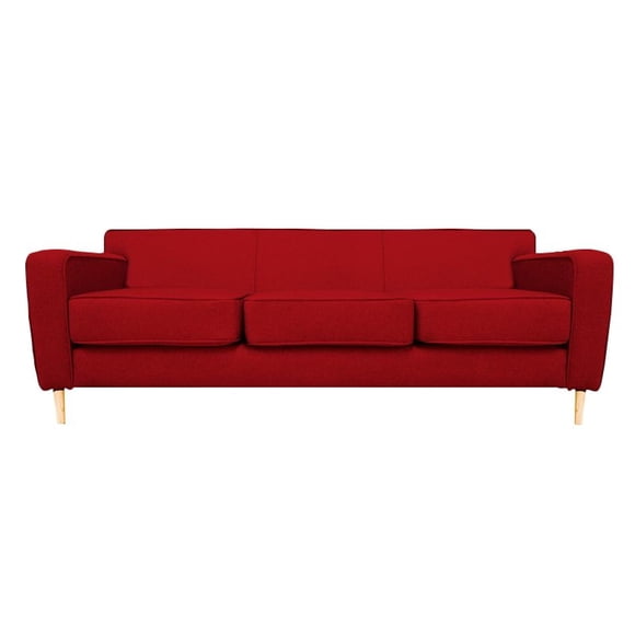Sofá Lilen 2 Cuerpos Felpa Rojo