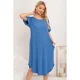 thumbnail image 2 of Vestido Midi Mujer Casual Cuello Redondo Bolsillos Colores 3377, 2 of 3
