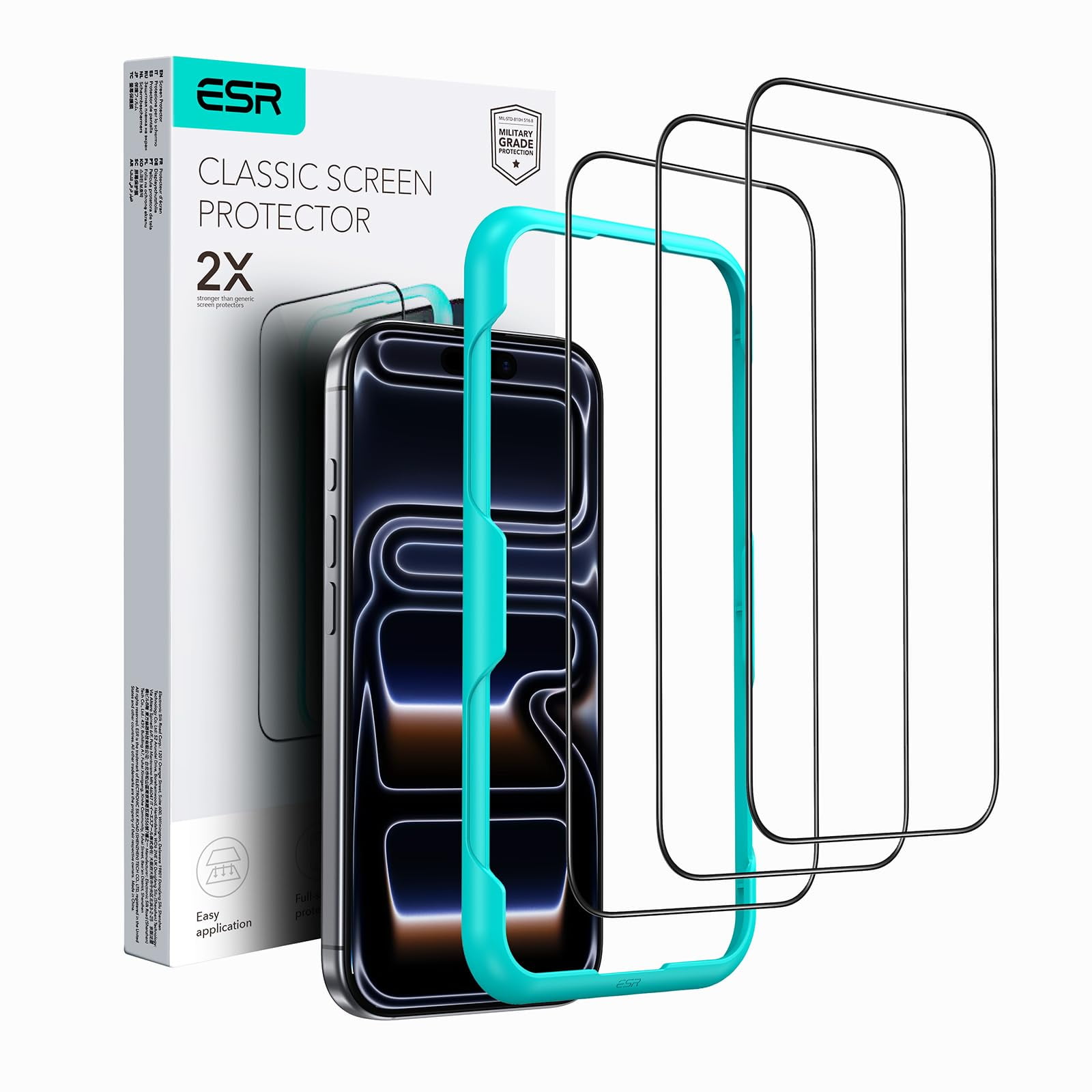 Protector De Pantalla Esr Para Iphone 16 Pro Max, 3 Unidades, Dureza 9h