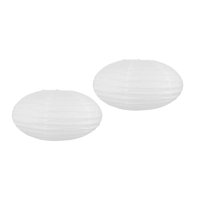 Magideal - 2 Piezas De Linternas De Papel Blancas Colgantes Decorativas De 15,75 Pulgadas Para Manualidades 40Cmx20Cm