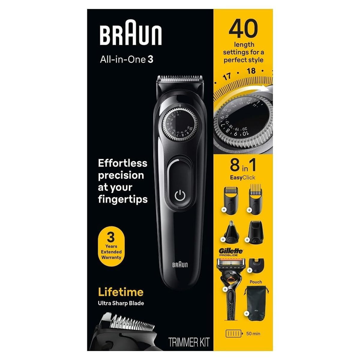 Cortadora Braun 8en1 Allinone 3 3470 40 Niveles Precisian