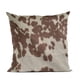 thumbnail image 1 of Cojín decorativo Plutus Brands marrón con estampado animal de piel de vaca, 1 of 9