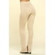 thumbnail image 3 of Saronite Leggings Básicos de Punto de Tiro Alto y Largo Completo, Color Avena (para Mujer), 3 of 5