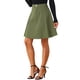 thumbnail image 4 of INSPIRE CHIC Falda de Mujer de Vuelta a la Escuela de Cintura Alta Línea A Acampanada Casual Falda de Mezclilla Verde Militar XL, 4 of 5
