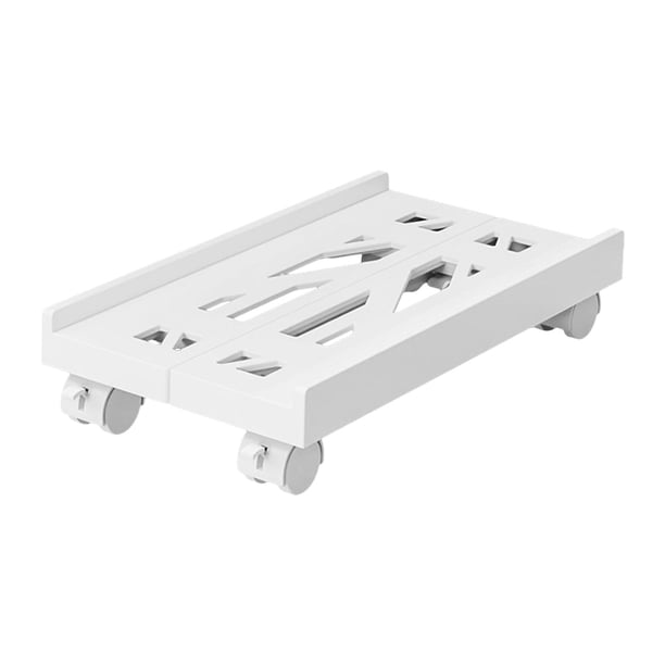Soporte de torre para computadora portátil, soporte rodante para CPU, metal ajustable con cerradura, accesorios de escritorio para juegos, soporte par blanco