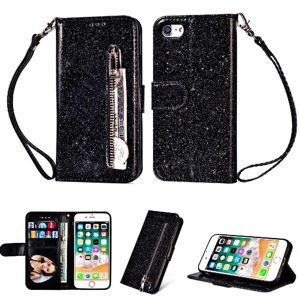 Foxdock - Funda Para Elegante Funda Iphone 7/Iphone 8 Glitter Con Cremallera-Ideal Para El Uso Diario