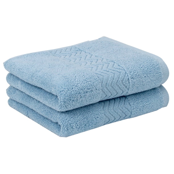 Toallas de mano de algodón, muy absorbentes, juego de 2 (azul grisáceo), 33 x 75 cm