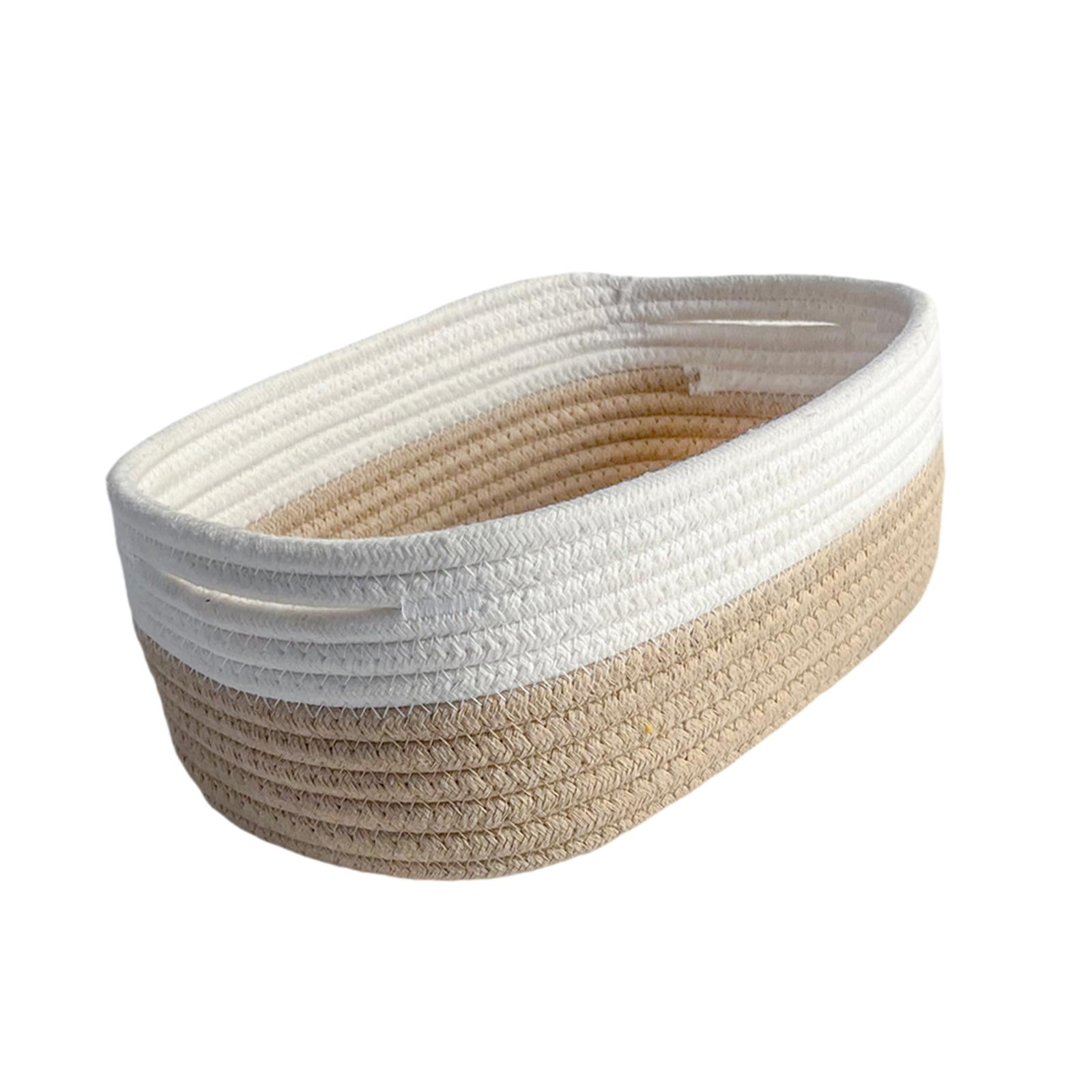 Bothyi - Cesta Tejida Rectangular Moderna Para Almacenar Objetos Pequeños, Ideal Para El Baño, La Sala De Estar Y La Mesa.