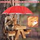 thumbnail image 4 of Comedero para ardillas Gnodry de madera para exterior con paraguas rojo, 4 of 6