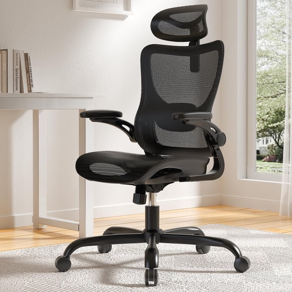 Silla de oficina ergonómica Marsail de malla, respaldo alto y ajuste regulable