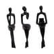 thumbnail image 2 of Estatua de pensador sentado, figuritas abstractas, adorno moderno, escultura artesanal de resina para decoración de estantería de escritorio de oficin Negro, 2 of 5