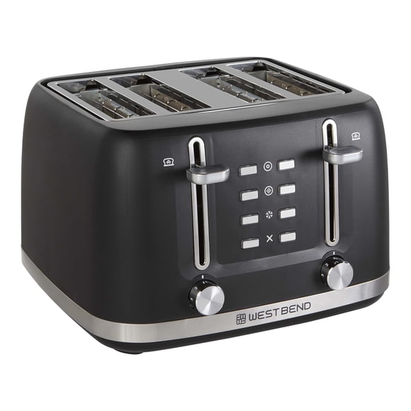 Tostadora West Bend con 4 ranuras extra anchas, 1500 W, color negro