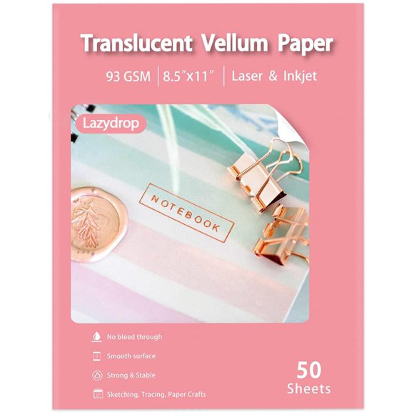 Papel Vellum Lazydrop 21,6 x 28 cm 50 Hojas 93 GSM
