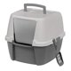 thumbnail image 1 of Caja de arena para gatos IRIS USA Jumbo cerrada con solapa y pala, color gris, 1 of 6