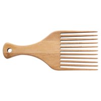 Magideal - Peine De Pelo Ancho Peine De Pelo Corto Portátil Liso Peine Recto Peine Afro Madera Para Cabello Afro Grueso Con Borla Regalo De Mujer De Dientes Fino