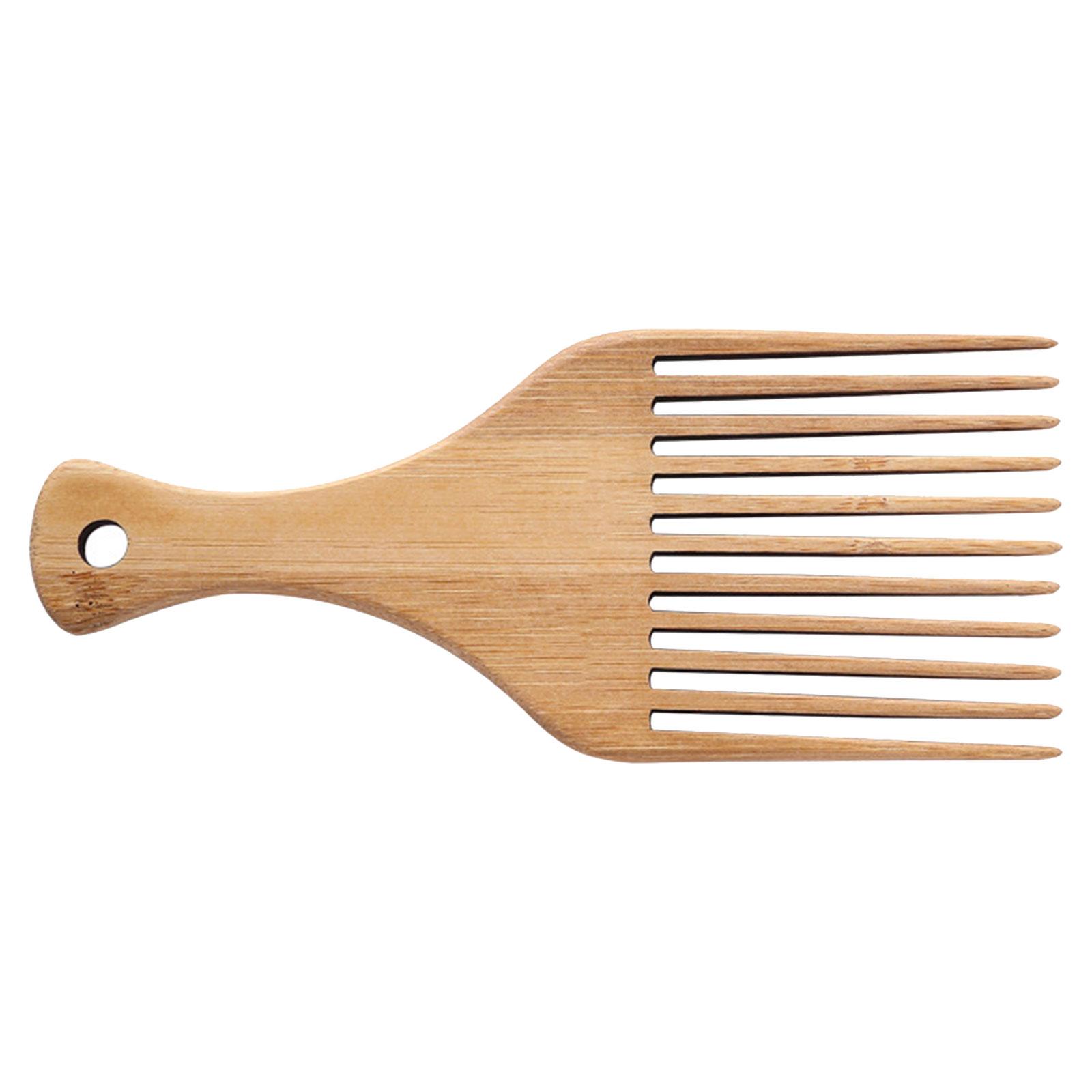Magideal - Peine De Pelo Ancho Peine De Pelo Corto Portátil Liso Peine Recto Peine Afro Madera Para Cabello Afro Grueso Con Borla Regalo De Mujer De Dientes Fino