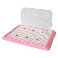 Ioensy - Bandeja De Arena Para Mascotas, Orinal Para Perros, Inodoro Pequeño, Soporte Para Almohadilla De Animales, Caja De Arena Para Perros Rosa