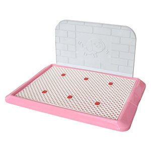 Ioensy - Bandeja De Arena Para Mascotas, Orinal Para Perros, Inodoro Pequeño, Soporte Para Almohadilla De Animales, Caja De Arena Para Perros Rosa