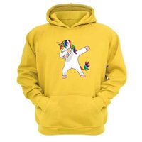 Genérico - Polerón Canguro Unicornio Amarillo Talla L Unisex