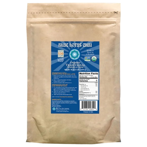 Té Blue Lotus Chai Masala Orgánico 454 g en polvo a granel