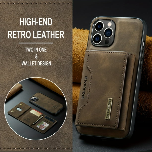 Wallet Case For IPhone 14 13 12 Pro Max Plus With Card Holder,Detachable Magnetic Faux Leather Kickstand Case With 8 Card Slots,Shockproof Cover