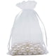thumbnail image 3 of Bolsas de regalo de oganza blanca de 5 x 7 pulgadas, 100 unidades, bolsas de malla para joyería, bolsas con cordón, bolsitas de vacío para dulces navideños, regalos de boda., 3 of 6