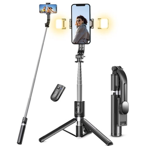 Trípode Selfie Stick Pnitri Con Luz Para Iphone Y Samsung