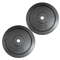 Linea Sport - Par De Discos De Hierro Preolímpicos 15 Kg C/U (Total 30 Kg)