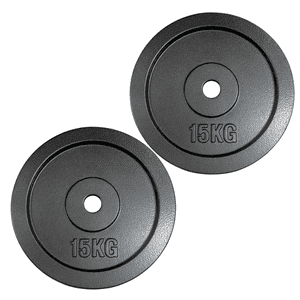 Linea Sport - Par De Discos De Hierro Preolímpicos 15 Kg C/U (Total 30 Kg)