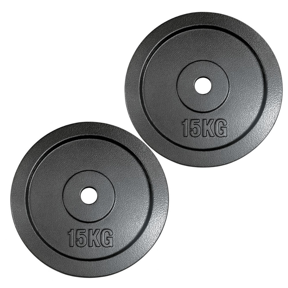 Linea Sport - Par De Discos De Hierro Preolímpicos 15 Kg C/U (Total 30 Kg)