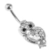 thumbnail image 4 of 14G ombligo anillos de acero inoxidable anillo del ombligo Barbell joyería búho, 4 of 5
