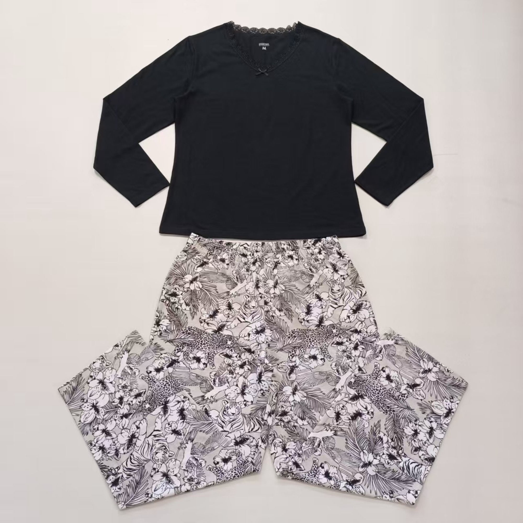 Boulevard - Pijama Mujer Largo Ml Sra Negro Talla M