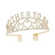thumbnail image 3 of Corona Diadema Diadema Sombreros Corona De Diamantes De Imitación Para Fotografía De Graduación Mujeres Oro, 3 of 5