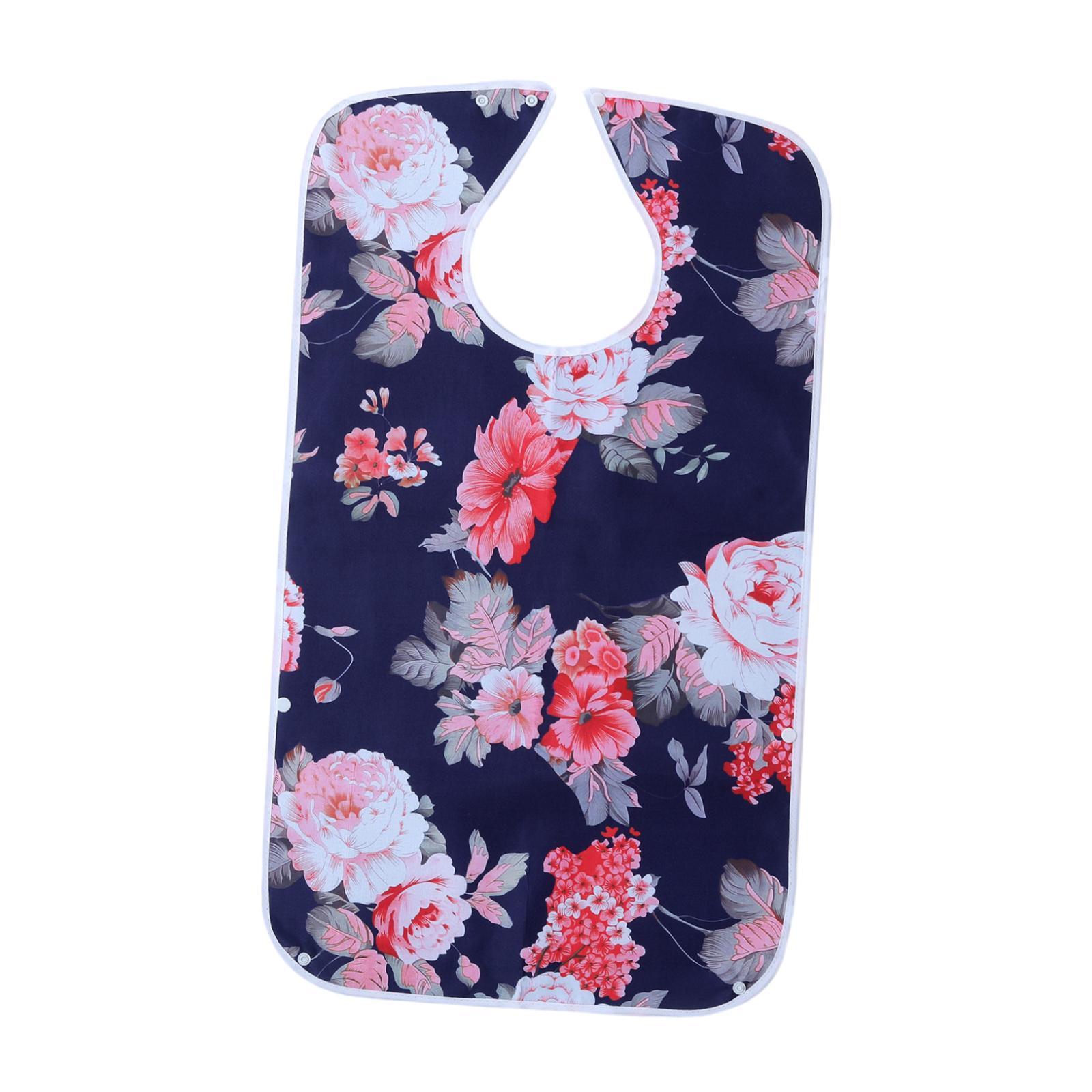Ioensy - Babero Para Comer Para Adultos, Grande, Impermeable, Protector De Ropa Para Personas Mayores, Estampado De Flores