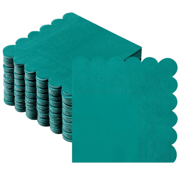 Servilletas POUYRBA 100 unidades verde oscuro con borde festoneado