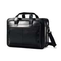 Maletín Samsonite Leather Expandible Negro De 17 Pulgadas
