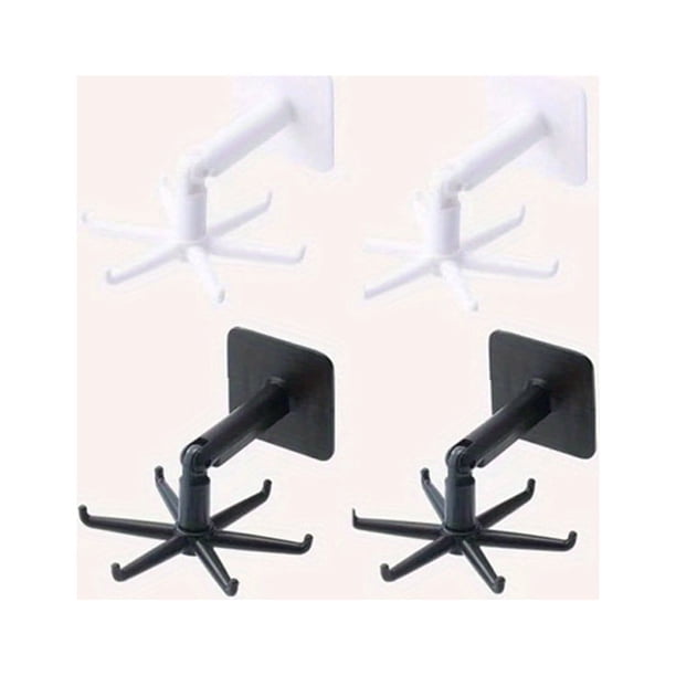2pcs Rotary Hooks, Wall-Mounted 360 Degree Traceless Hanging Hooks, Home Punch-Free Adhesive Hooks For Kitchen And Bathroom