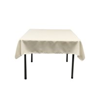 Mantel La Linen, Popelina De Poliéster, Cuadrado, 132 X 132 Cm, Color Marfil