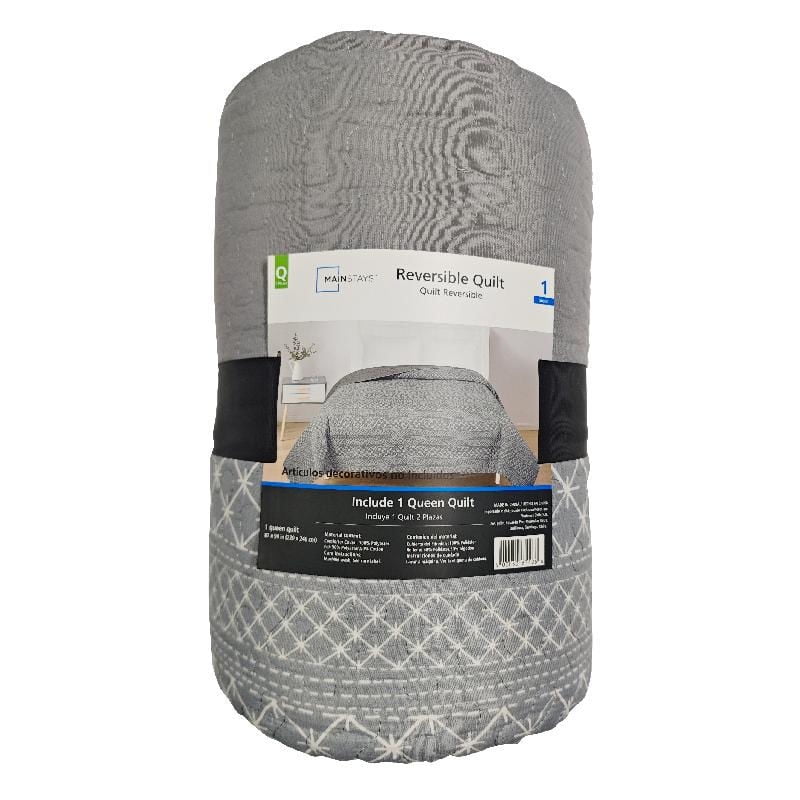 Mainstays - Quilt Reversible 1.5 Plaza Gris 100% Poliéster