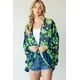 thumbnail image 4 of Kimono Ligero con Estampado Floral y Rayas Azul Marino, 4 of 5