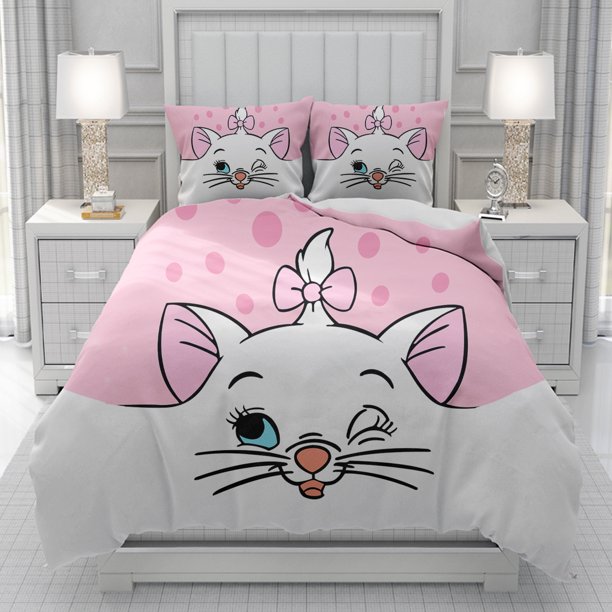 v1249 Bed Sheets Piglet/Grumpy /Marie Cat /Dumbo Duvet Cover Cover men women/Children KID Printing cartoon Bedding Set Comforter Bed Soft 3-Piece Bedding Set (1 Duvet Cover + 2 Pillow Shams) Bed Shee