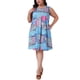 thumbnail image 2 of Vestido de verano sin mangas con cuello redondo y bolsillos para mujer de talla grande Agnes Orinda, 4X rosa azul, 2 of 5