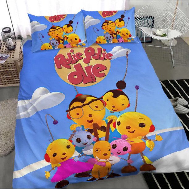 Rolie Polie Olie Disney Bedding Set Soft Cover Set Bedroom Decor 3-Piece Bedding Set (1 Duvet Cover + 2 Pillow Shams)