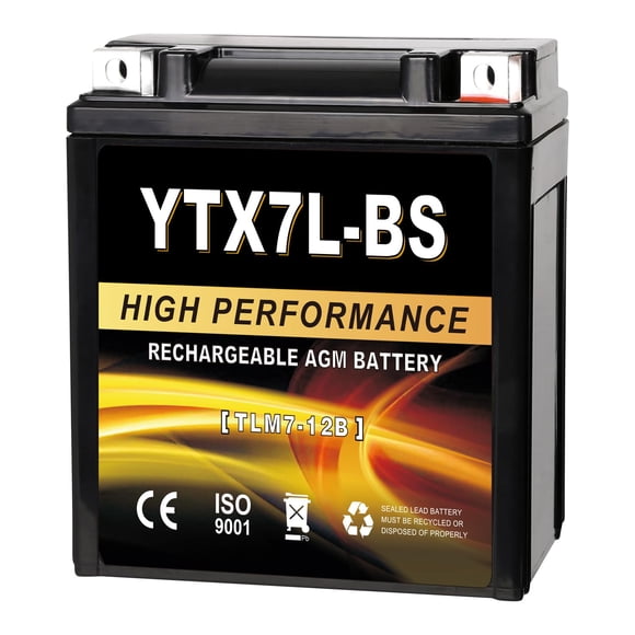 Batería para motocicleta Daakmax YTX7L-BS 12V 7Ah AGM